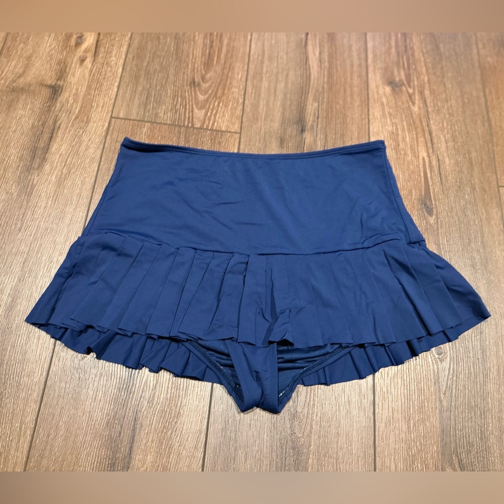 Beach House Blue Pleated Swim Skirt Size 12